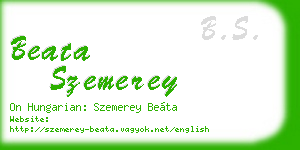 beata szemerey business card